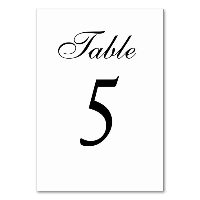 Monogramm für Schwarz und Weiß Tischnummer (Vorderseite)