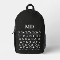 Monogramm für Schwarz-Weiß-Gamer-Muster