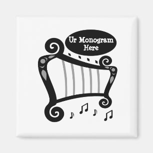 Monogramm für Schwarz-Weiß-Harn Magnet