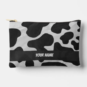 Monogramm für Schwarz-Weiß-Kuh-Muster Zubehörtasche