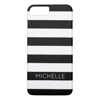 Monogramm für Schwarz-weiße Streifen Individuelle  Case-Mate iPhone Hülle