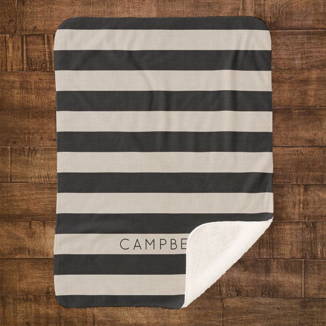 Monogramm für schwarze und Elfenbeinstreifen | Bau Sherpadecke (Von Creator hochgeladen)