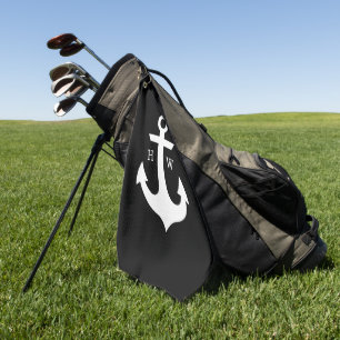 Monogramm für Schwarzweiß Golfhandtuch