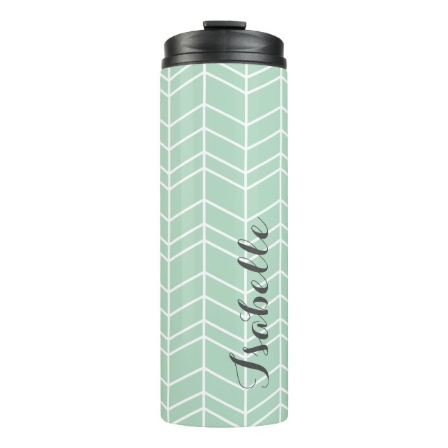 Monogramm für Seeauge und Graue Kehlkopf Thermosbecher (Vorderseite)