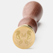 Monogramm für Silhouetten aus schwarzem Seepferd