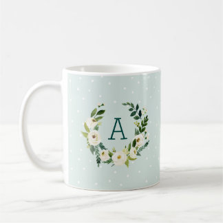 Monogramm für süße Grünkleider und Minzpunkte Kaffeetasse
