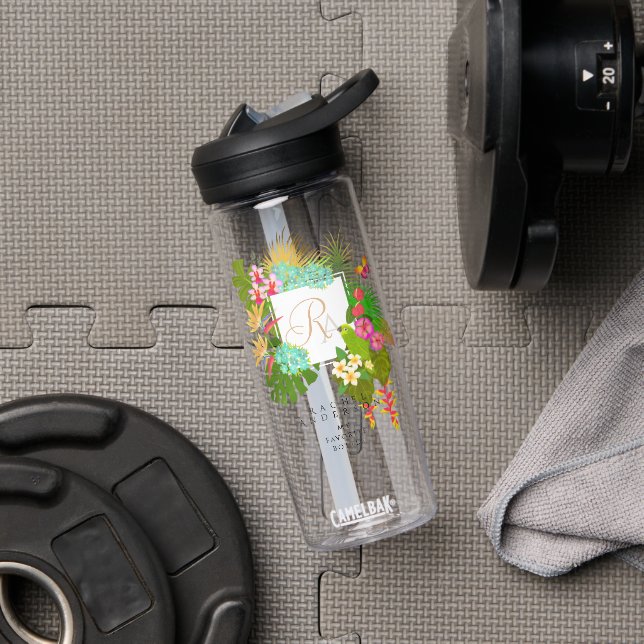 Monogramm für tropischen Garten Trinkflasche (Fitnessstudio)
