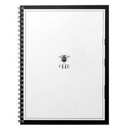Monogramm für Vintage Schwarz-Weiß-Antik Notizblock