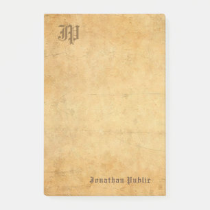 Monogramm für Vintage Vorlage: Elegante handgeschr Post-it Klebezettel