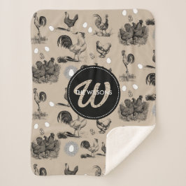 Monogramm für Vintages Hühnerroster Sherpadecke