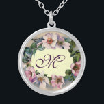 MONOGRAMM FÜR WILD-ROSE VERSILBERTE KETTE<br><div class="desc">Elegantes, klassisches Blumendesign. Schöne rosa Hunde Rose .Grafik und digitale Bearbeitung im Vintagen Stil von Bulgan Lumini (c) Leicht mit Ihren Initialen und eigenen Text als Hochzeitszeremonie Ankündigung, Platzkarten, rett-the-date .favors, danke Ihnen Karten .Brautparty .Babyduschen .Sweet 16 Geburtstage, Bat Mitzvah , Abschlüsse, Verlobung-Duschen , Jubilähren , Revue , Revue ,...</div>