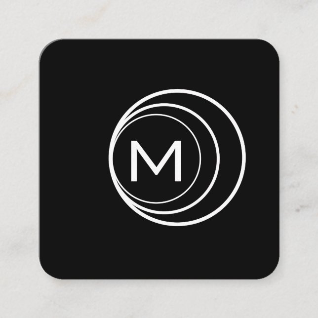 Monogramm für zeitgenössische Logos (schwarz / gra Quadratische Visitenkarte (Vorderseite)