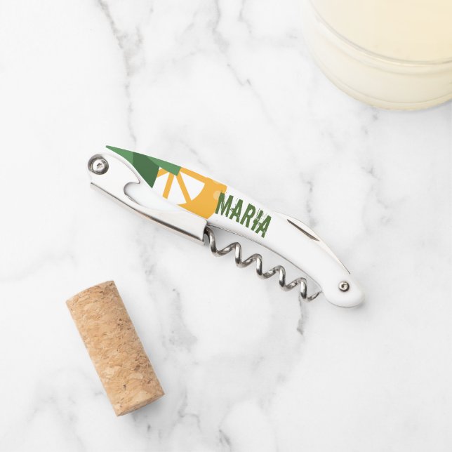 Monogramm für Zitronenskalben und Blätter Kellnermesser (Vorderseite)