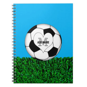 Monogramm-Fußball-Ball personalisiert Notizblock