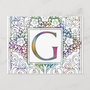 Monogramm G Postkarte