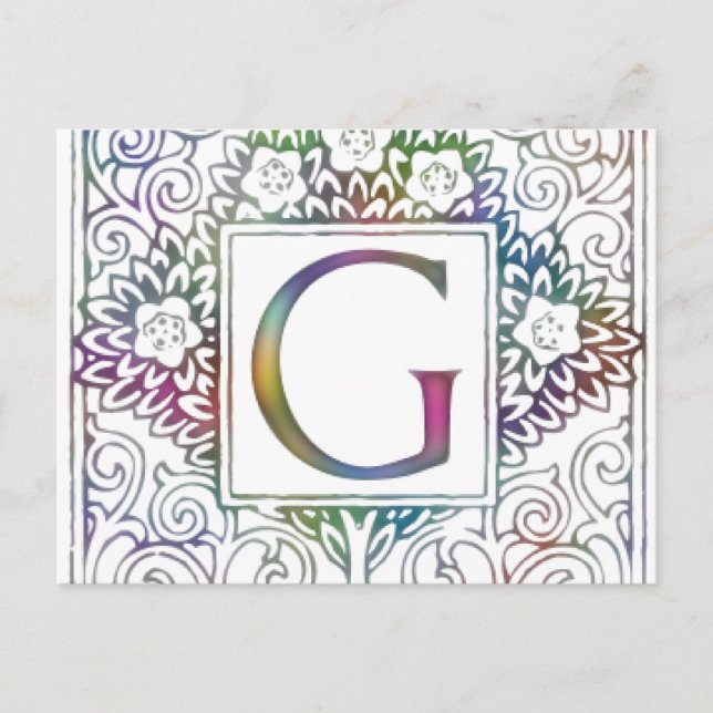Monogramm G Postkarte (Vorderseite)