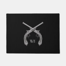 Monogramm gekreuzte Pistolen Schwarz