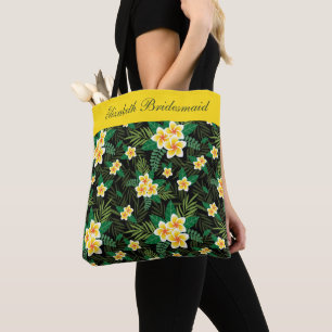 Monogramm Gelb Grüne Florale Botanische Brautjungf Tasche