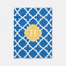 Monogramm Gelb/Navy | Fleece Blanket