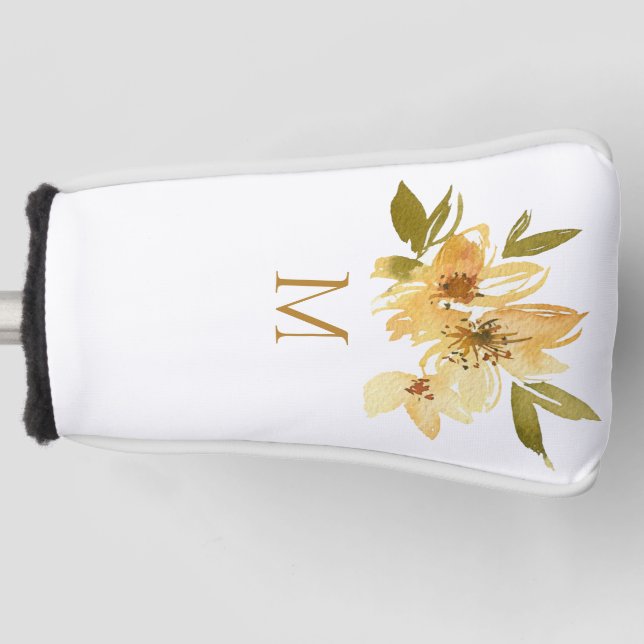 Monogramm Gelb und Kupfer Golf Headcover (Vorderseite)