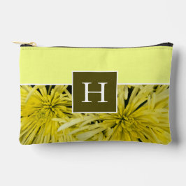 Monogramm Gelbe Chrysanthemum-Blume Zubehörtasche