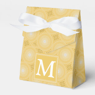 Monogramm-gelbe Kreismuster Geschenkschachtel