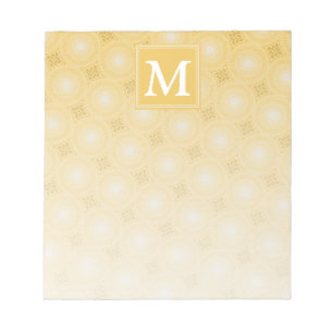 Monogramm-gelbe Kreismuster Notizblock