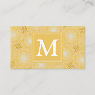 Monogramm-gelbe Kreismuster Visitenkarte