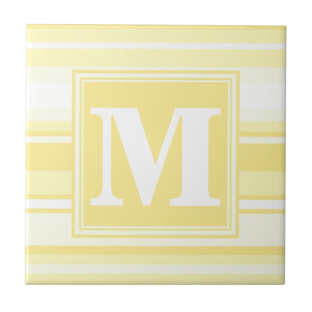 Monogramm gelbe Streifen Fliese (Vorderseite)