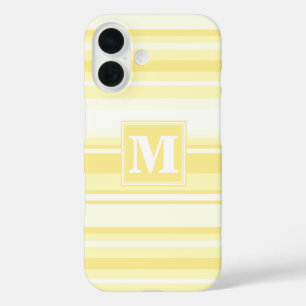 Monogramm gelbe Streifen iPhone 16 Hülle