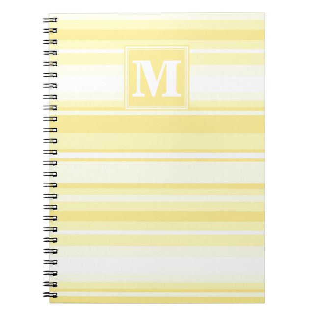 Monogramm gelbe Streifen Notizblock (Vorderseite)