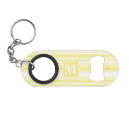 Monogramm gelbe Streifen Schlüsselanhängerflaschenöffner