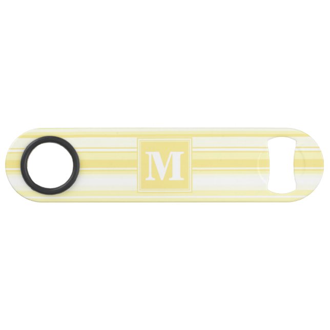 Monogramm gelbe Streifen Speedflaschenöffner (Vorderseite (Horizontal))