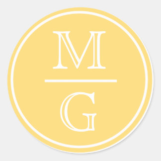 Monogramm-Gelber Hochzeitsticker Runder Aufkleber