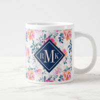 Monogramm | Gemaltes Rosenmuster