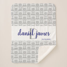 Monogramm, geometrisch grau/weiß/mariniert, süß sherpadecke