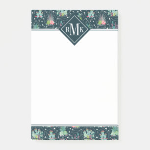 Monogramm  Geometrisches Muster Post-it Klebezettel