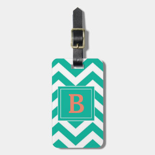 Monogramm Gepäckanhänger mit Chevron-Muster in Tür