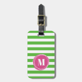 Monogramm-Gepäckanhänger mit modernen grünen und r Gepäckanhänger