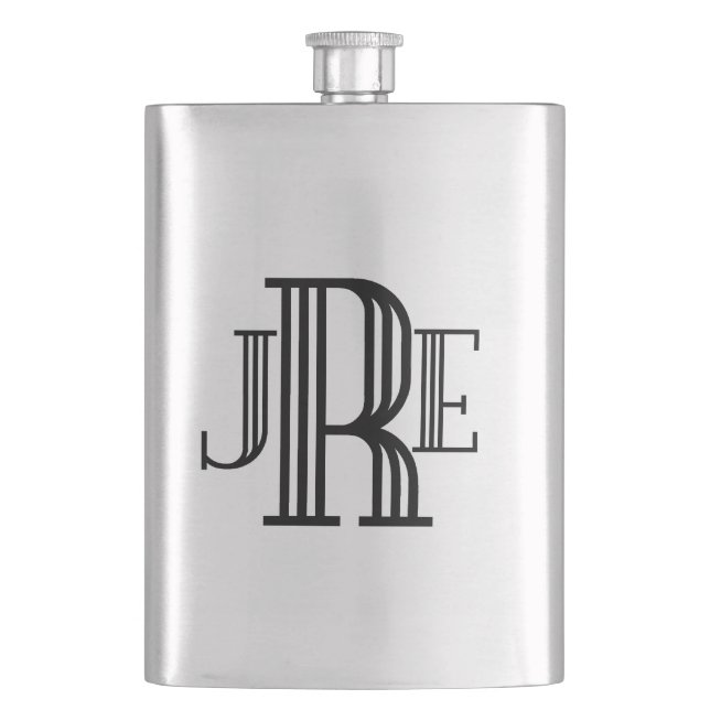 Monogramm-Geschenk-Flasche für die Männer - Flachmann (Vorderseite)