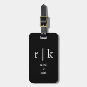 Monogramm Geschenk mit individuellem Namen in Schw Gepäckanhänger