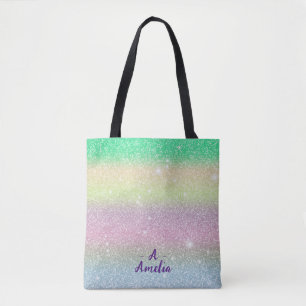 Monogramm Glitter Einhorn Wurf Modern Minimalistis Tasche