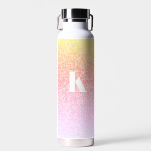 Monogramm Glitzer Rainbow Glitzer Feminine Trinkflasche