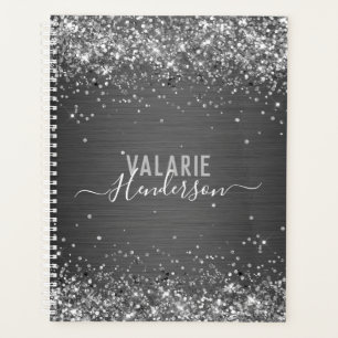 Monogramm-Glitzer und Pinselmetall Planer