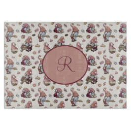 Monogramm Gnomen Backen, Kuchen, Donuts, Niedlich Schneidebrett