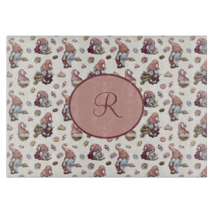 Monogramm Gnomen Backen, Kuchen, Donuts, Niedlich Schneidebrett