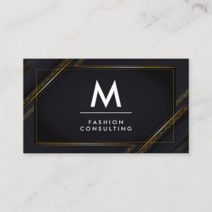 Monogramm   Gold Black Lux Hintergrund Visitenkarte
