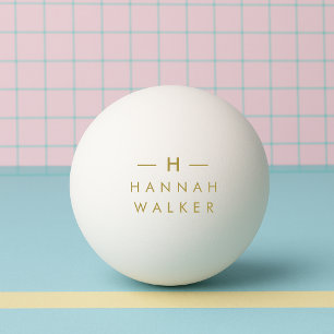 Monogramm Gold Elegante Minimalistische Klasse Tischtennisball