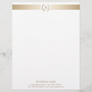 Monogramm Gold Lorbeerkranz Moderne Eleganz Briefkopf