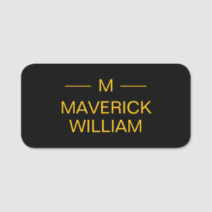 Monogramm Gold Namensschild